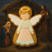 3 inch Angel Metal Cookie Cutter shaped cookie with angel design, ideal for festive baking.