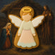 3 inch Angel Metal Cookie Cutter shaped cookie with angel design, ideal for festive baking.