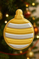 3 inch Ornament or Fishing Bobber Metal Cookie Cutter in gold and silver, perfect for holiday baking.