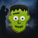 Halloween-themed cookie shaped like a from a 3.25 inch Frankenstein Monster Metal Cookie Cutter