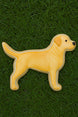 4.5 inch Labrador Retriever Metal Cookie Cutter shaped cookie on green grass.