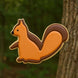 Squirrel cookie on a forest background from a 3 inch Squirrel Metal Cookie Cutter