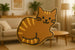 orange cat-shaped cookie in a living room setting from a 4 inch Cat Metal Cookie Cutter