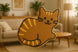 orange cat-shaped cookie in a living room setting from a 4 inch Cat Metal Cookie Cutter