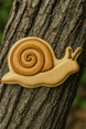Snail cookie on a tree trunk from a 4.25 inch Snail Metal Cookie Cutter