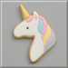Decorated cookie shaped like a unicorn, showcasing pastel colors, ideal for celebrations with 5 inch Unicorn Metal Cookie Cutter
