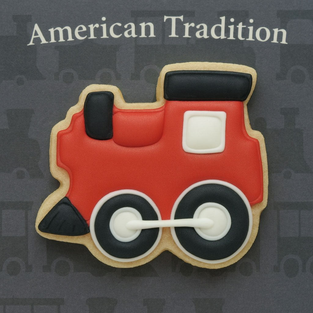 train cookie from a 2.25 inch Mini Locomotive Metal Cookie Cutter