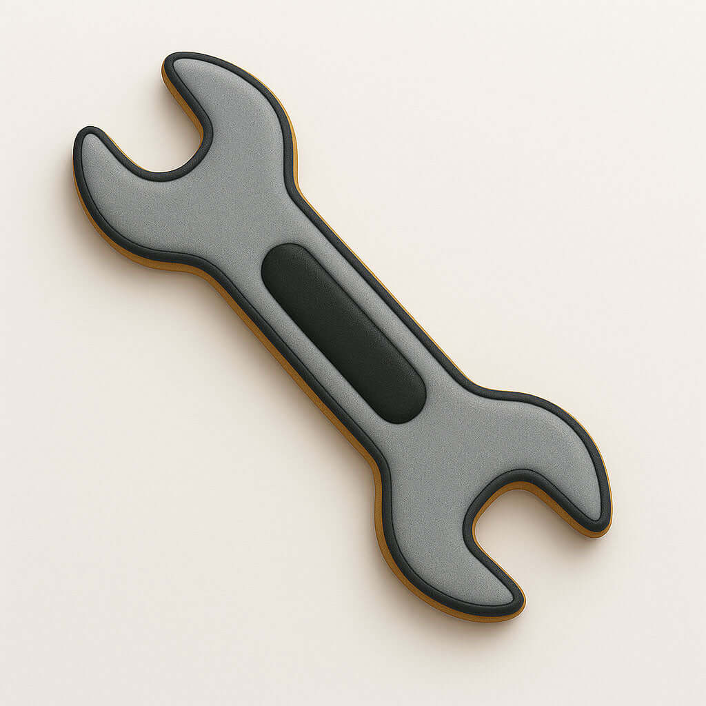 5 inch Wrench Metal Cookie Cutter in a detailed wrench shape design
