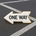 One way sign on a road with white lines from a 5 inch Arrow Metal Cookie Cutter