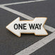 One way sign on a road with white lines from a 5 inch Arrow Metal Cookie Cutter