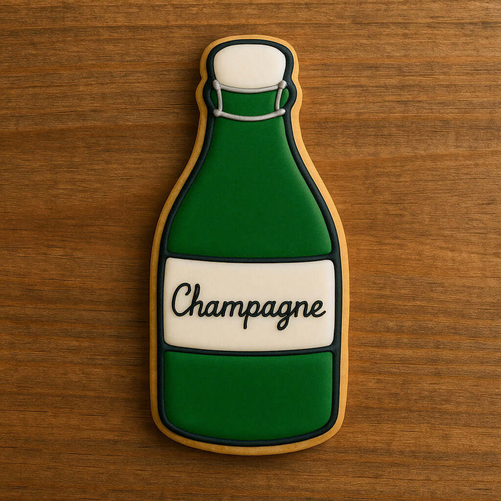 5.5 inch Champagne Bottle Metal Cookie Cutter