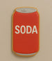 Cookie shaped like a soda can with 'SODA' text on a beige background from a 4 inch Soda Pop Beer Can Metal Cookie Cutter