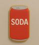 Cookie shaped like a soda can with 'SODA' text on a beige background from a 4 inch Soda Pop Beer Can Metal Cookie Cutter