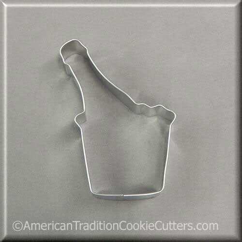 4 inch Champagne in Ice Bucket Metal Cookie Cutter