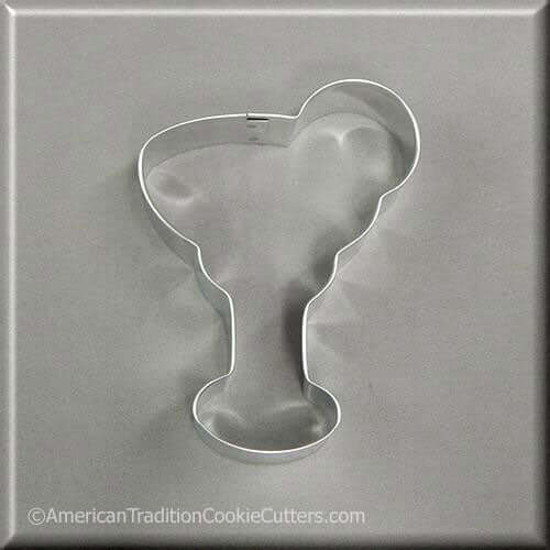 4 inch Margarita Glass Metal Cookie Cutter