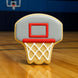 Cookie shaped like a basketball hoop on a wooden floor from a 4 inch Basketball Net Metal Cookie Cutter