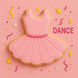 3.5 inch Tutu Metal Cookie Cutter design displayed as a pink dance dress cookie on a colorful background.