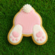 Decorative cookie shaped like a rabbit on grass from a 2 inch Mini Bunny Butt Metal Cookie Cutter