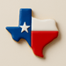 Cookie shaped like the Texas flag on a beige background  from a 2 inch Mini Texas Metal Cookie Cutter