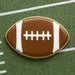 Football-shaped cookie on a green field background for 2 inch Mini Football Metal Cookie Cutter