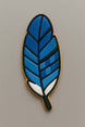 blue feather cookie from a 2 inch Mini Feather Metal Cookie Cutter