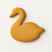 Swan-shaped cookie on a white background for a 4 inch Swan Metal Cookie Cutter