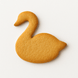 Swan-shaped cookie on a white background for a 4 inch Swan Metal Cookie Cutter