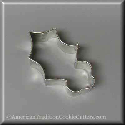 3 inch Holly Leaf Metal Cookie Cutter