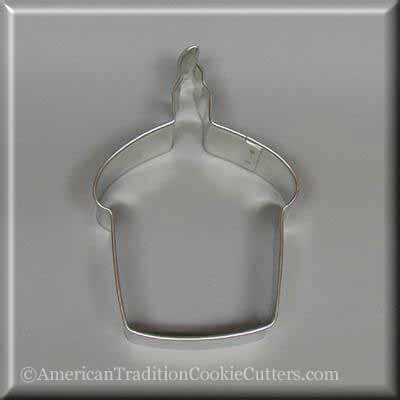 4 inch Cupcake with Candle Metal Cookie Cutter