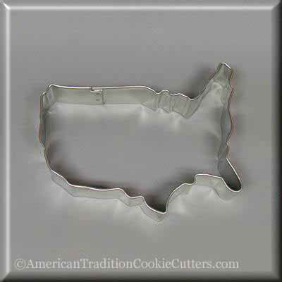 4.5 inch Map of the USA Metal Cookie Cutter