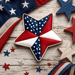Decorated star cookie for patriotic parties from a 1.75 inch Star Metal Cookie Cutter