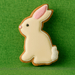 3.25 inch Chocolate Easter Bunny Rabbit Metal Cookie Cutter design featured on a decorated Easter bunny cookie.