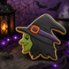 Witch decorated cookie from a 4 inch Witch Head Metal Cookie Cutter