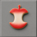 Air brushed decorated cookie in red from a 4 inch Apple Core Metal Cookie Cutter