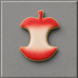 Air brushed decorated cookie in red from a 4 inch Apple Core Metal Cookie Cutter