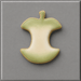 Air brushed decorated cookie in green from a 4 inch Apple Core Metal Cookie Cutter