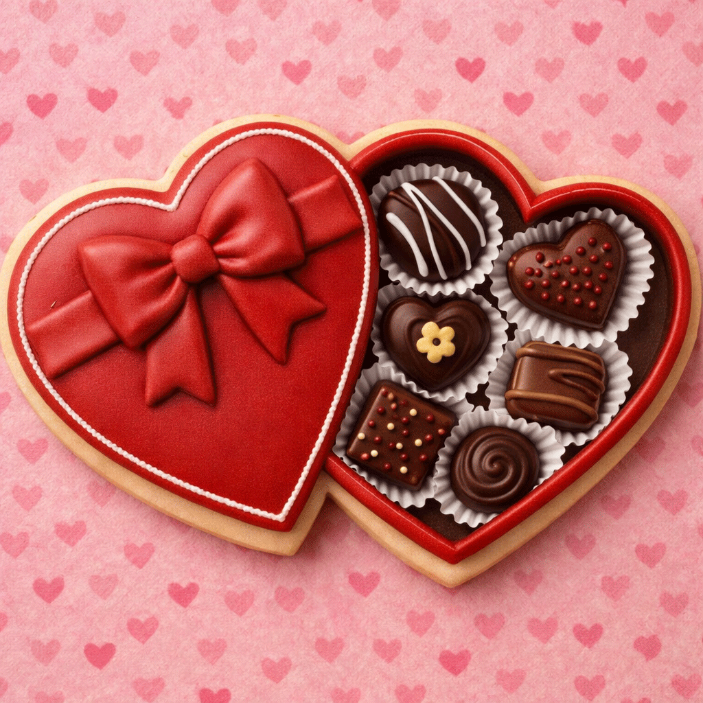 Heart shaped candy box made from a   5 inch Double Heart Metal Cookie Cutter