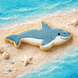 Shaped cookie resembling a killer whale on a beach with sand and water from a 4 inch Killer Whale Metal Cookie Cutter