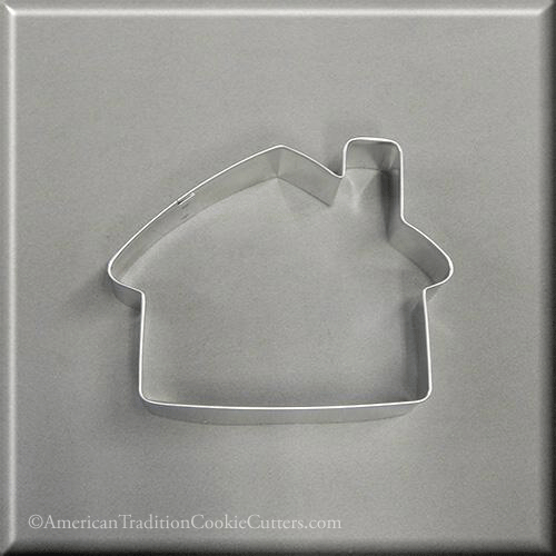 Cabin shaped cookie from a 4 inch Cabin House Metal Cookie Cutter