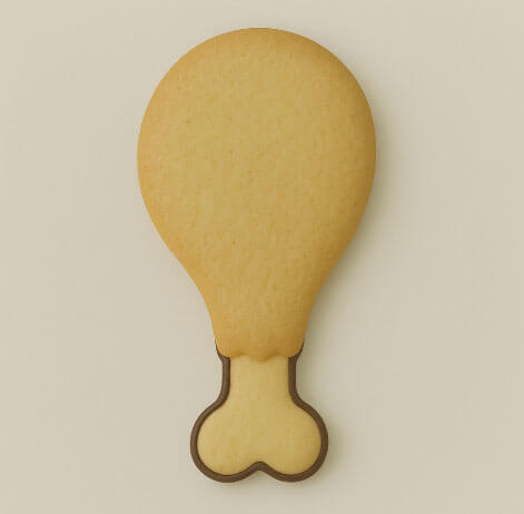 4 inch Turkey or Chicken Leg Drumstick Metal Cookie Cutter