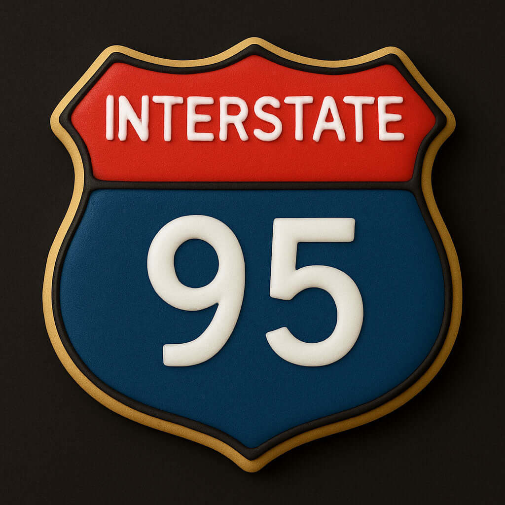 cookie from a 3.5 inch Police Badge or Interstate Sign Metal Cookie Cutter