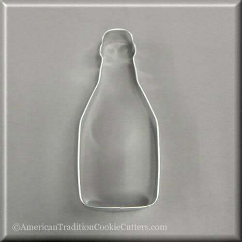 5.5 inch Champagne Bottle Metal Cookie Cutter