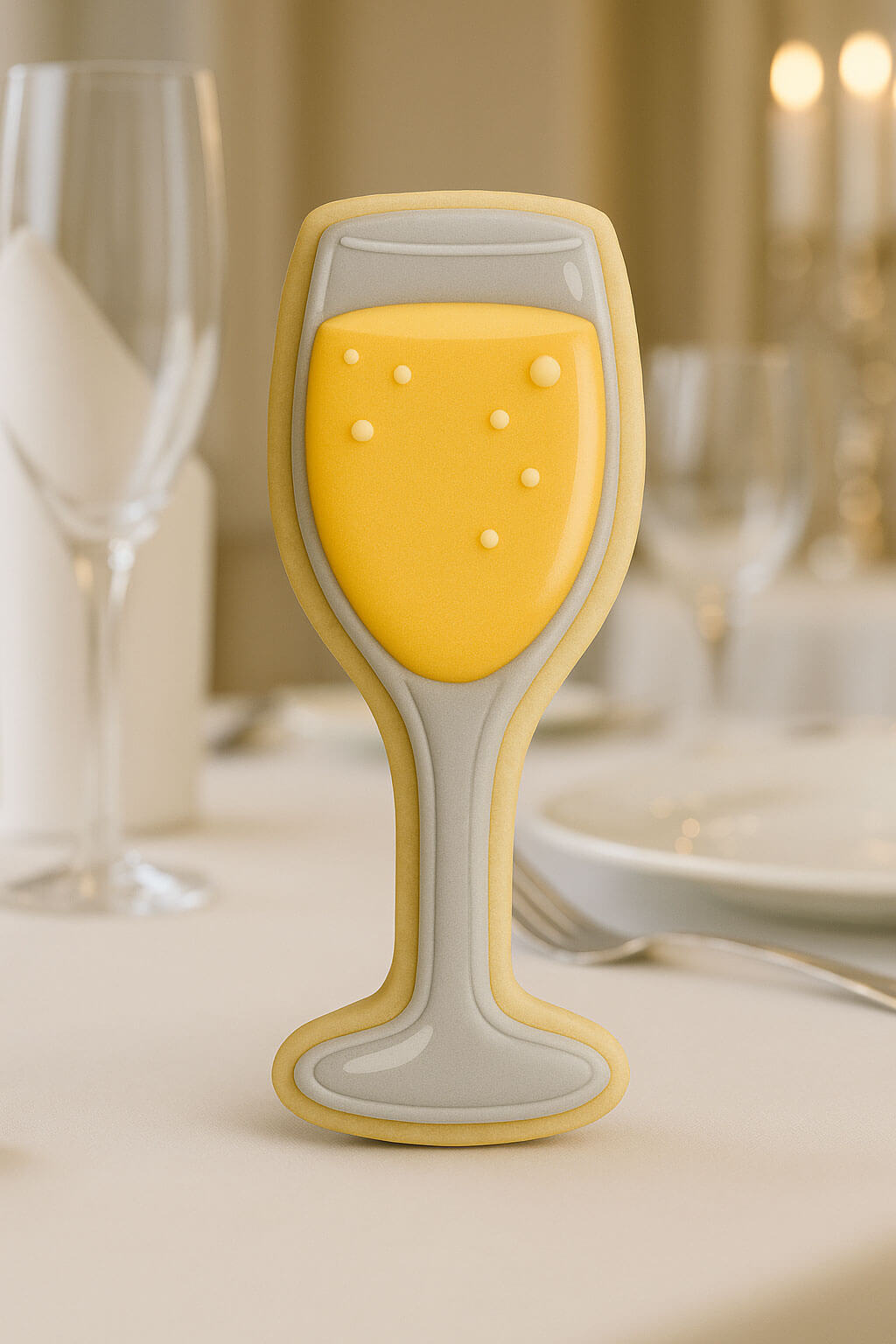 5.25" Champagne Glass Metal Cookie Cutter