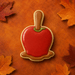 Candy apple decorated cookie from a 4 inch Candy Carmel Apple Metal Cookie Cutter