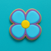Cookie made from a 2.25 inch Four Petal Flower Metal Cookie Cutter