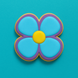 Cookie made from a 2.25 inch Four Petal Flower Metal Cookie Cutter