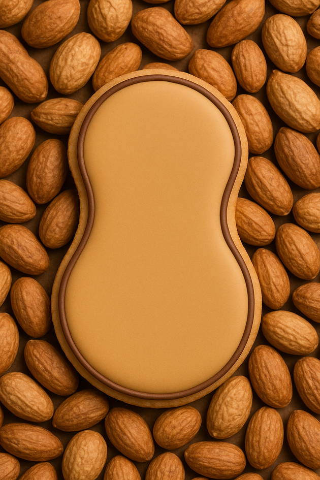 peanut shaped cookie from a 3.5 inch Peanut Metal Cookie Cutter