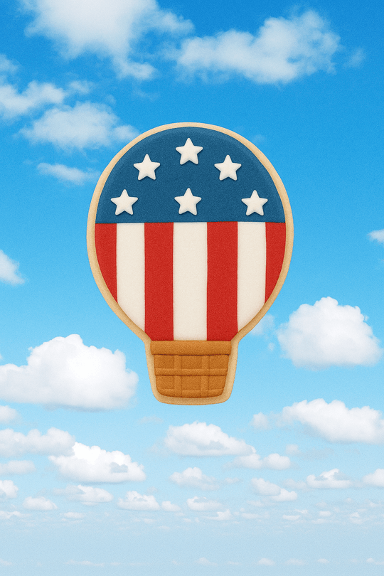 Cookie from a 5 inch Hot Air Balloon Metal Cookie Cutter