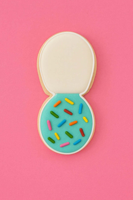 cookie made from a 4 inch Exclamation Point Metal Cookie Cutter