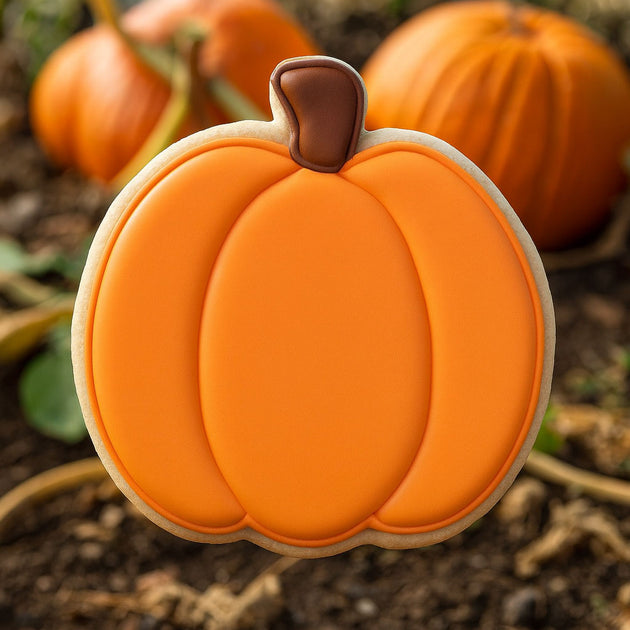 Pumpkin cookie made from 3.5 inch Pumpkin  or Apple Metal Cookie Cutter